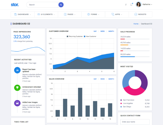 React Admin Dashboard Template – Stor